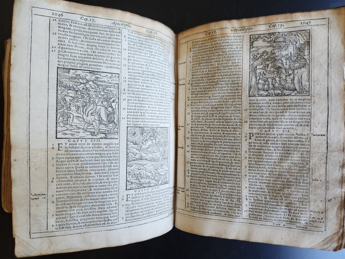 1599 BIBLE in LATIN ILLUSTRATED vellum ANTIQUE Cornelius Vanderbilt provenance