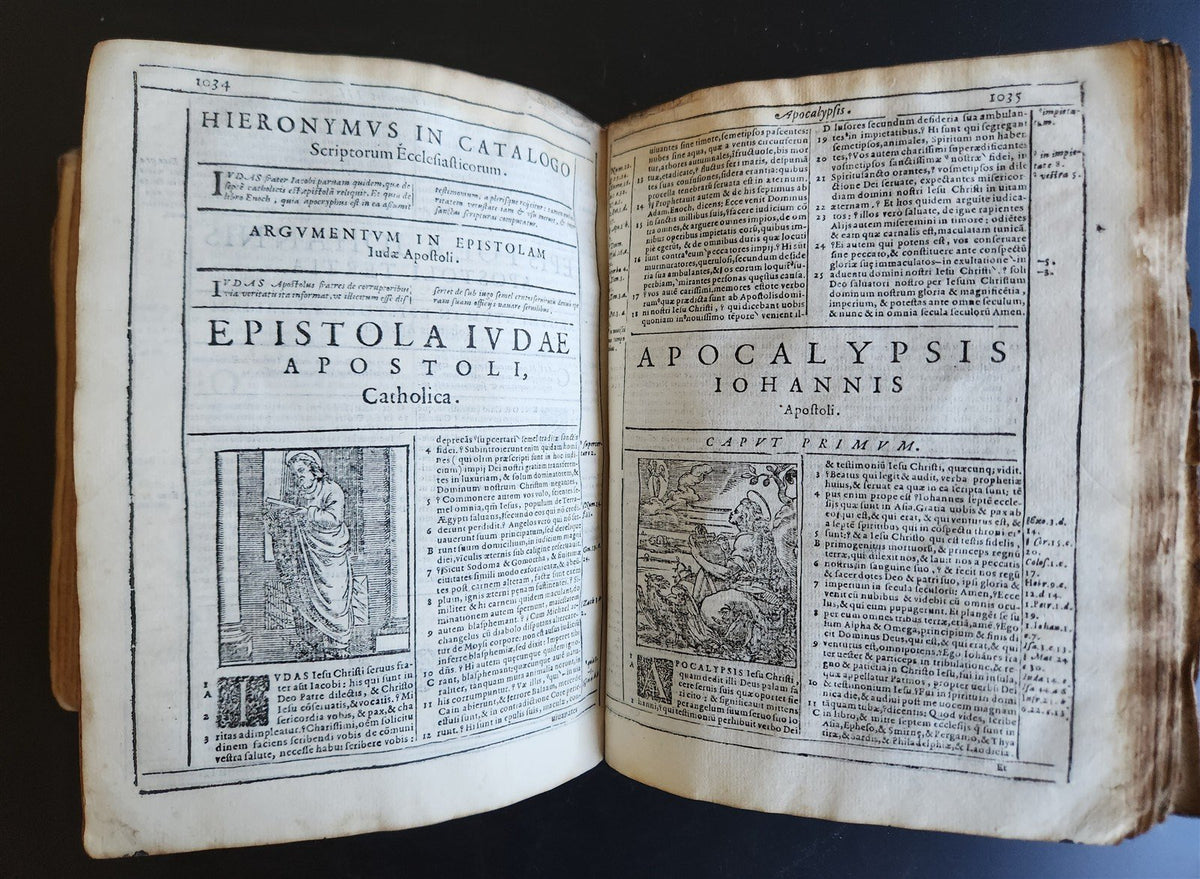 1599 BIBLE in LATIN ILLUSTRATED vellum ANTIQUE Cornelius Vanderbilt provenance
