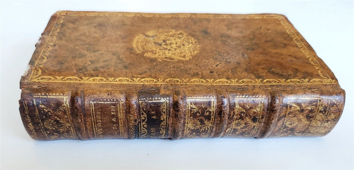 1754 BOOK SHAPE HIDDEN SAFE antique FRENCH LEATHER BOUND VOLUME