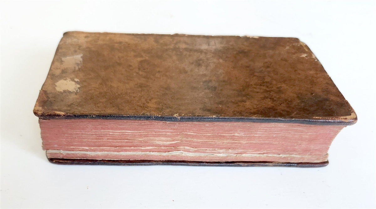 1754 BOOK SHAPE HIDDEN SAFE antique FRENCH LEATHER BOUND VOLUME