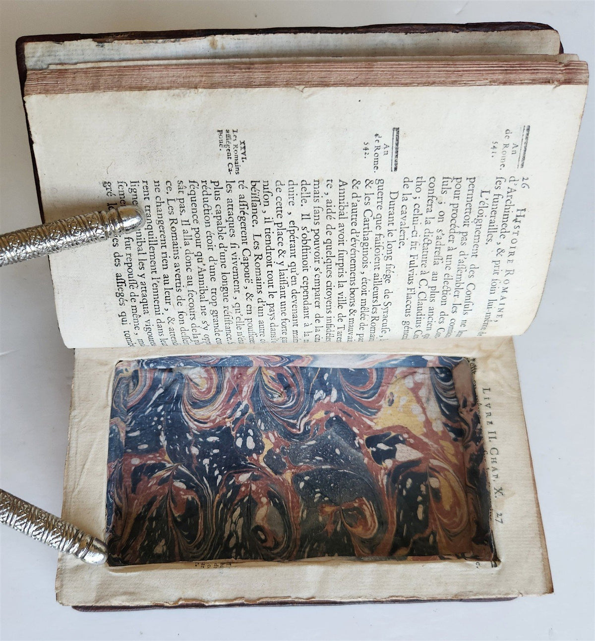 1754 BOOK SHAPE HIDDEN SAFE antique FRENCH LEATHER BOUND VOLUME
