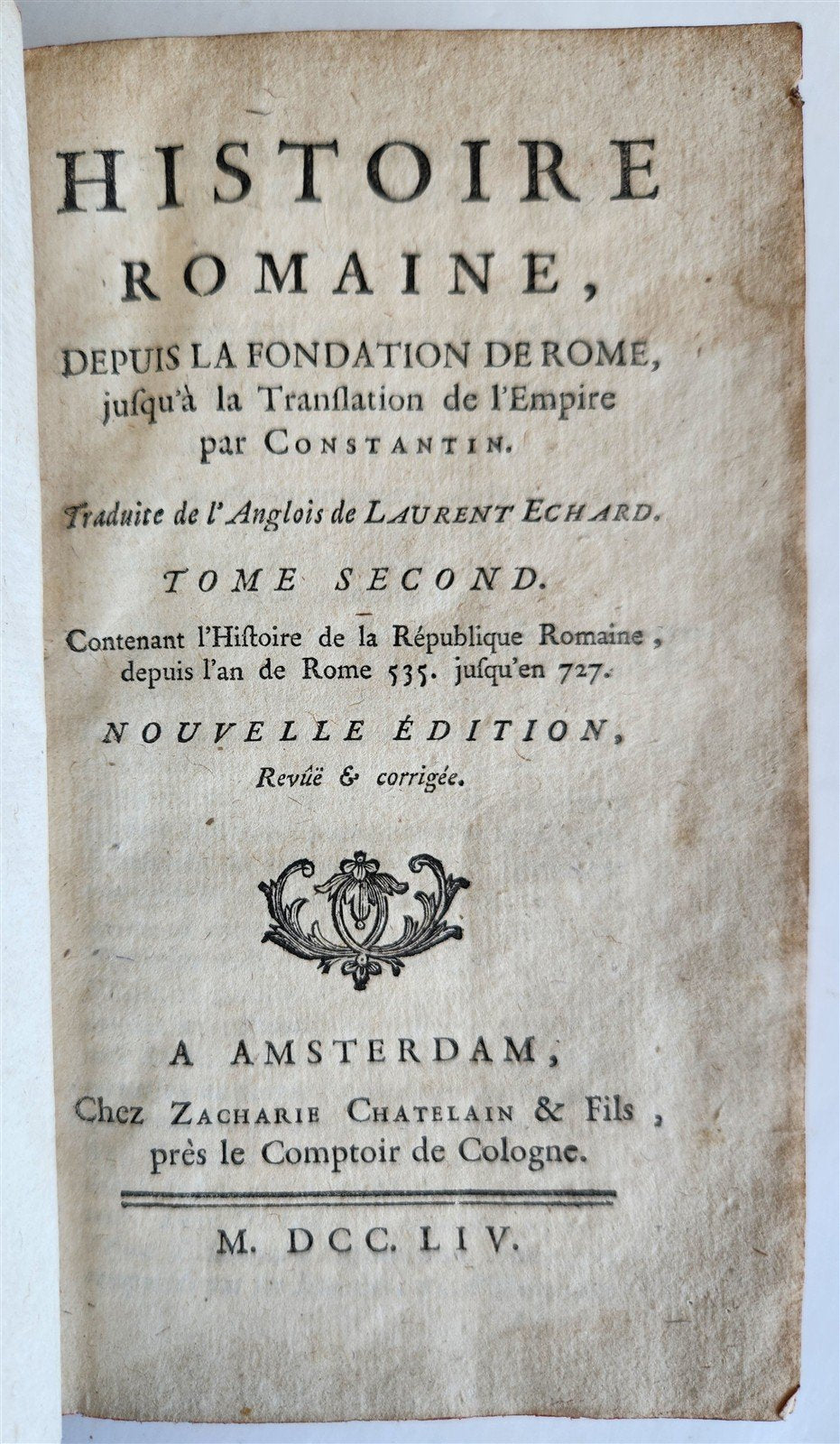1754 BOOK SHAPE HIDDEN SAFE antique FRENCH LEATHER BOUND VOLUME