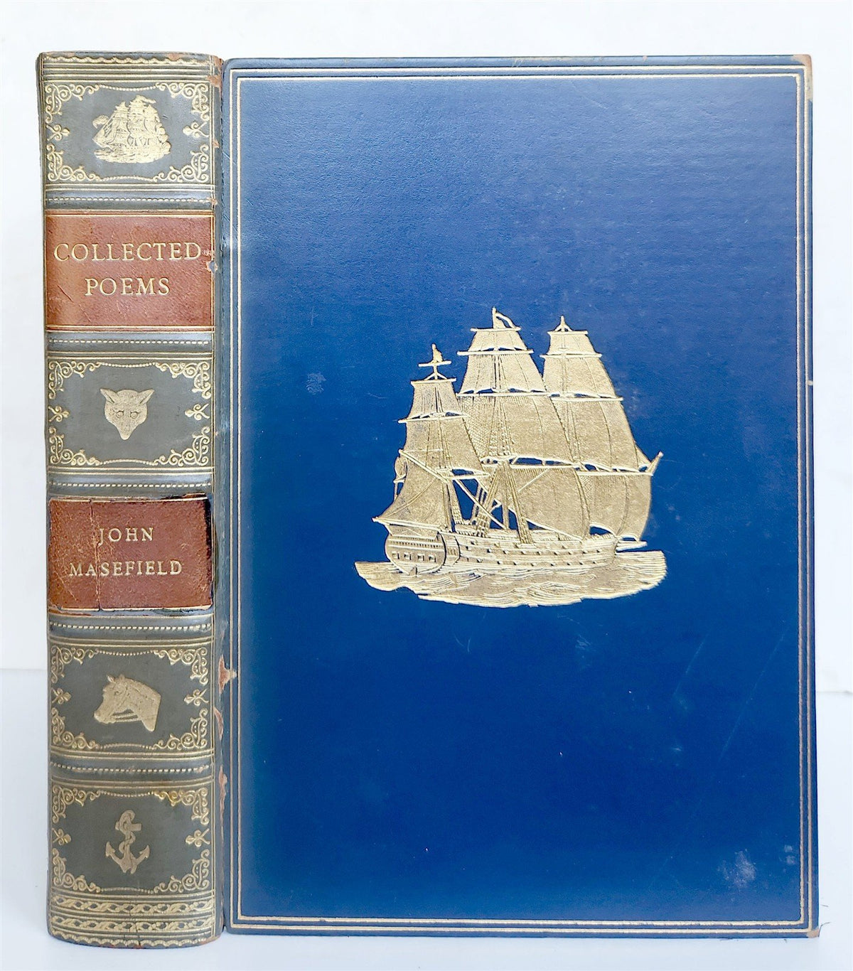 1935 POEMS by JOHN MANSFIELD antique DECORATIVE BINDING