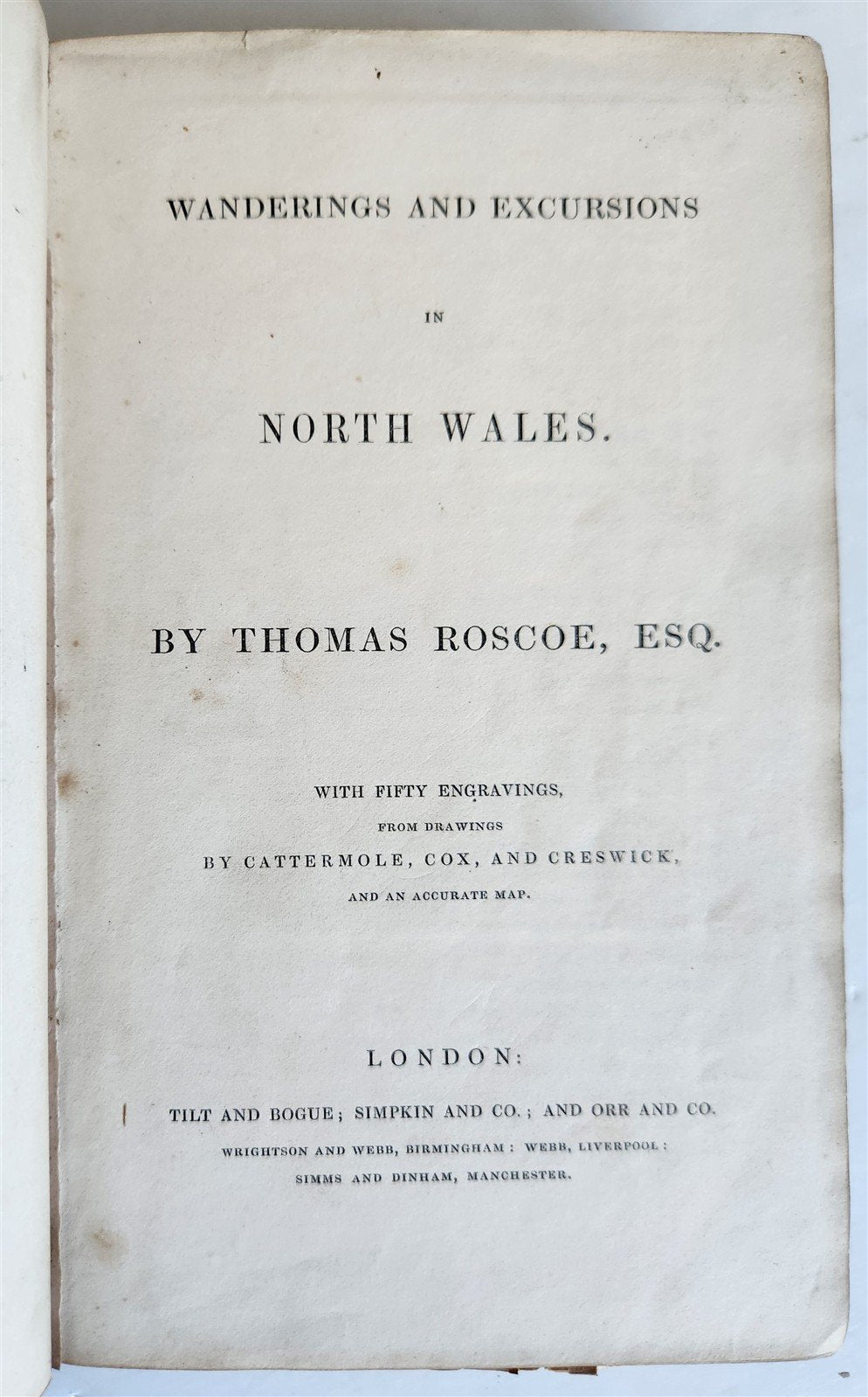 1860s WANDERINGS & EXCURSIONS in NORTH WALES by T. ROSCOE antique ILLUSTRATED