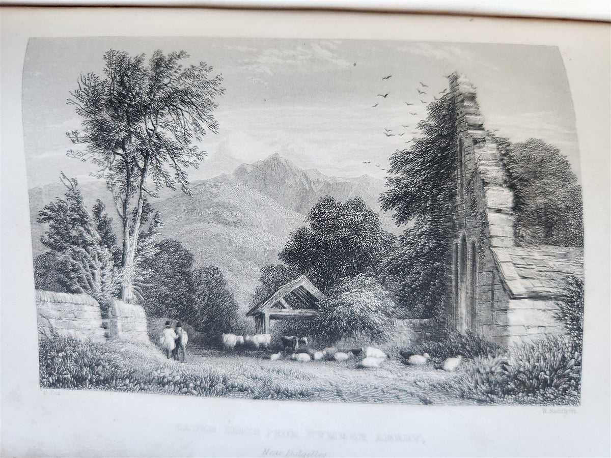 1860s WANDERINGS & EXCURSIONS in NORTH WALES by T. ROSCOE antique ILLUSTRATED