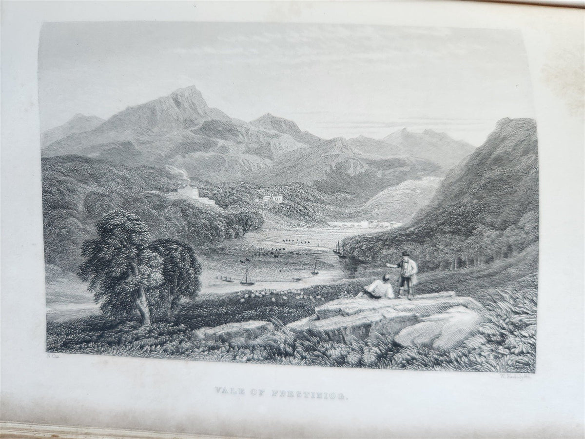 1860s WANDERINGS & EXCURSIONS in NORTH WALES by T. ROSCOE antique ILLUSTRATED