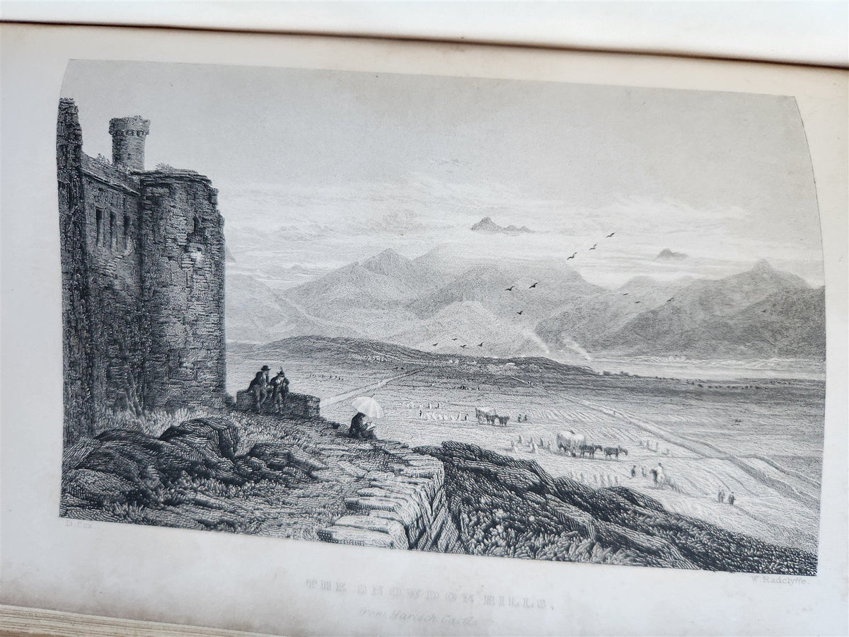 1860s WANDERINGS & EXCURSIONS in NORTH WALES by T. ROSCOE antique ILLUSTRATED