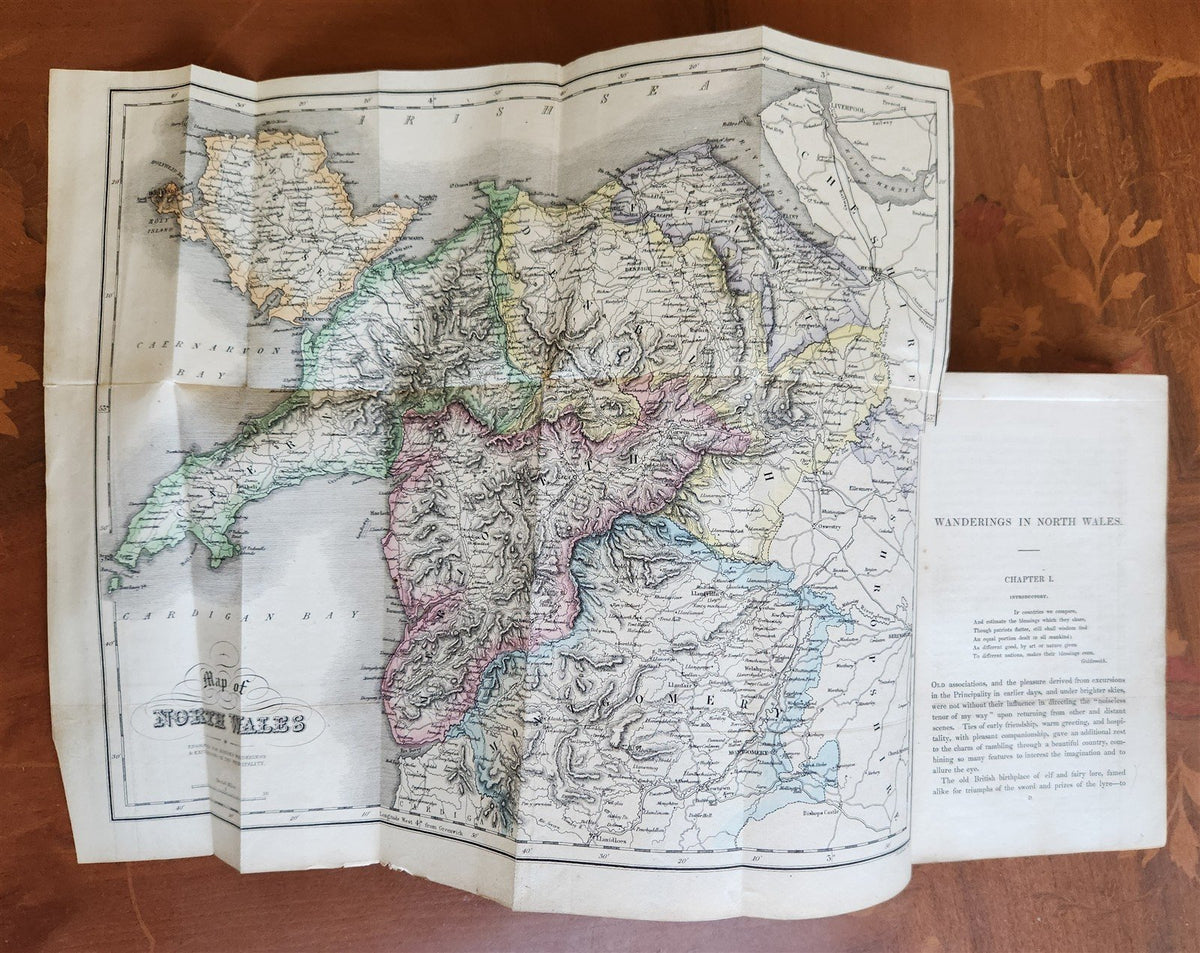 1860s WANDERINGS & EXCURSIONS in NORTH WALES by T. ROSCOE antique ILLUSTRATED