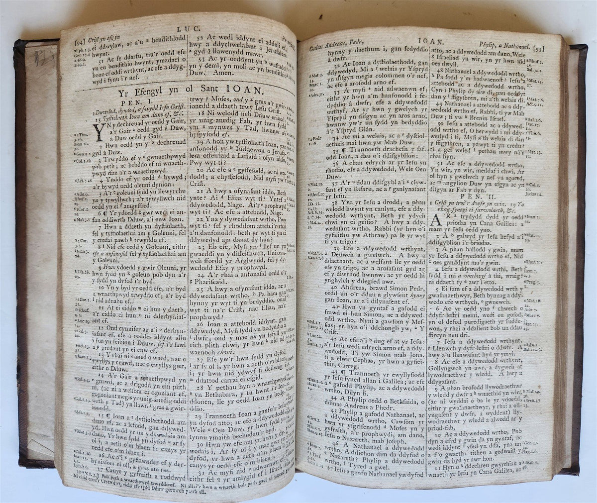 1796 BIBLE in WELSH antique NEW TESTAMENT - TESTAMENT NEWYDD