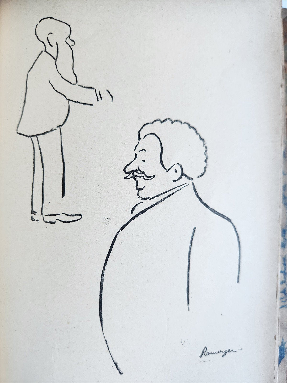 1906 FRENCH CARICATURE ALBUM antique LA DESSINS COMEDIE-FRANCAISE de ROUVEYRE