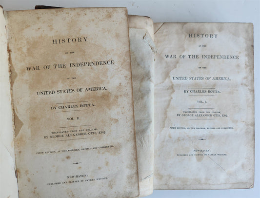 1834 HISTORY OF WAR of INDEPENDENCE of UNITED STATES of AMERICA antique 2 VOLS