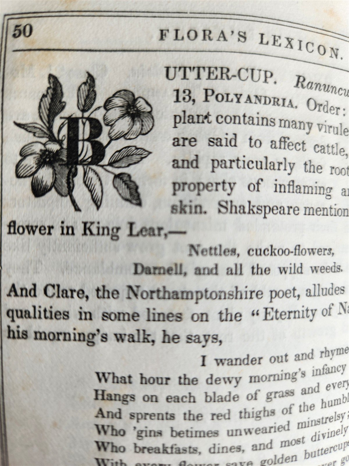 1840 FLORA'S LEXICON LANGUAGE and SENTIMENT of FLOWERS antique ILLUSTRATED