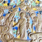 19h CENTURY RUSSIAN ORTHODOX BRONZE ENAMEL ICON antique DORMITION VERY LARGE!