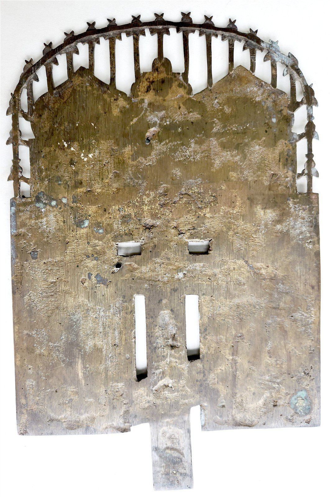 19h CENTURY RUSSIAN ORTHODOX BRONZE ENAMEL ICON CROSS antique VERY LARGE!