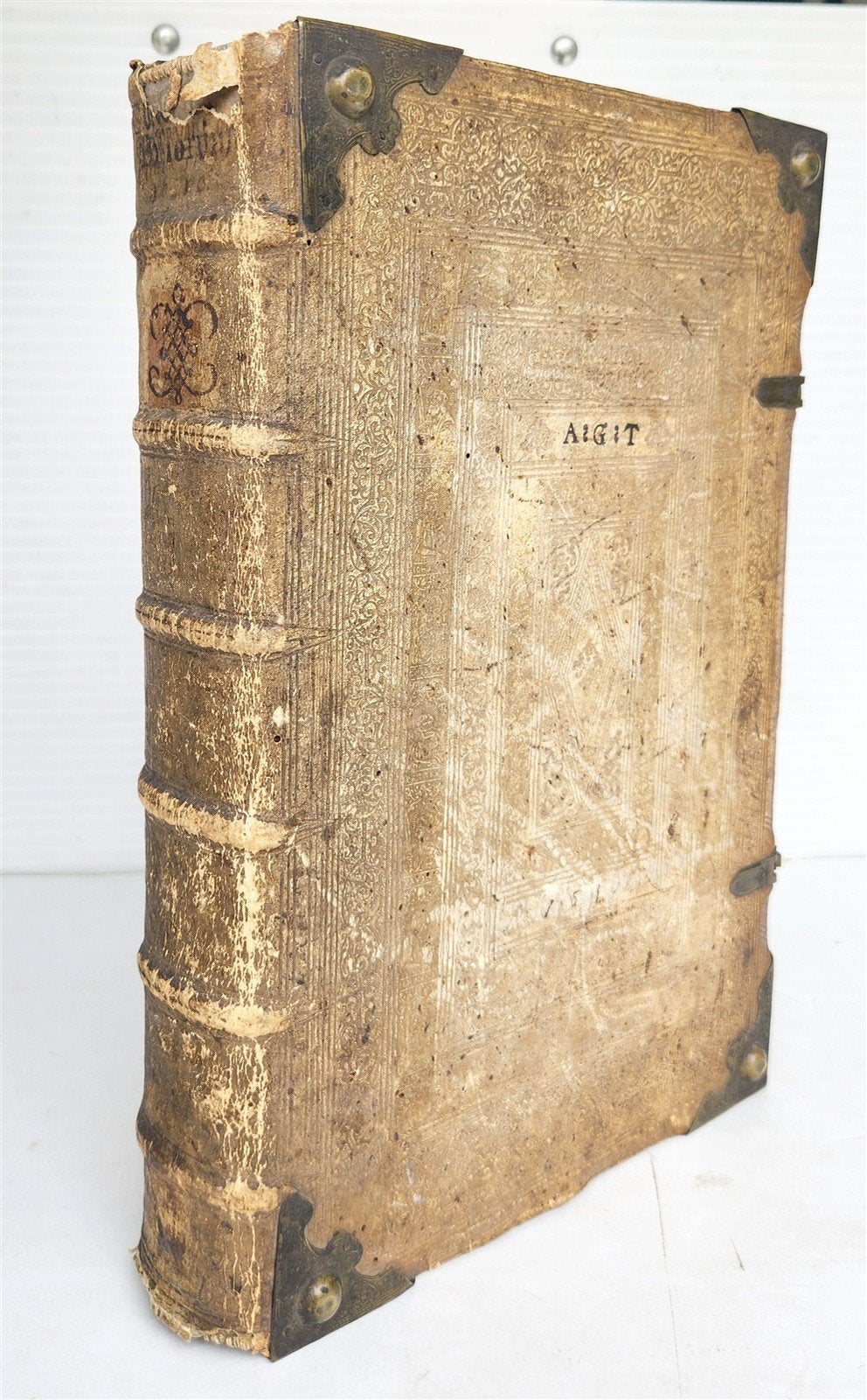 1610 BIBLE CONCORDANCE in GERMAN by Conrad Agricola antique PIGSKIN BOUND FOLIO