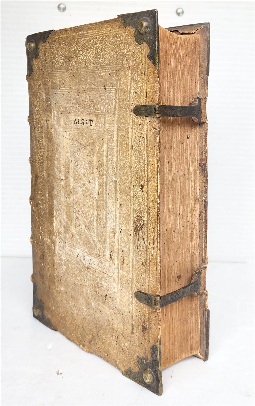 1610 BIBLE CONCORDANCE in GERMAN by Conrad Agricola antique PIGSKIN BOUND FOLIO