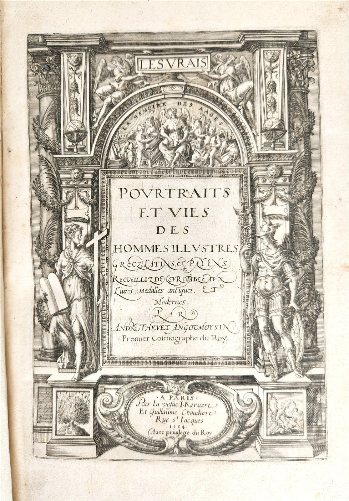 1584 ILLUSTRIOUS GREEK LATIN PAGAN MEN Thevet antique MASSIVE FOLIO illustrated