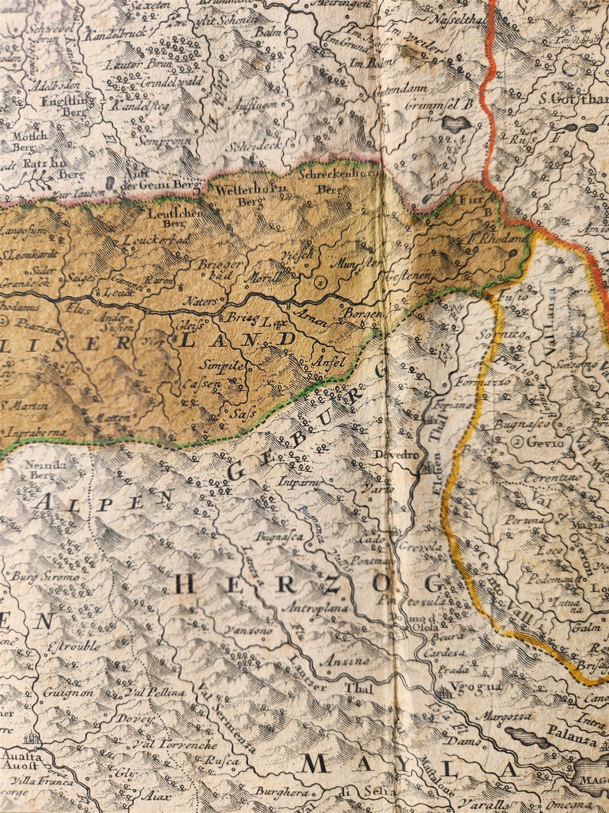 1715 MAP of SWITZERLAND by Johann Homann antique HELVETIORUM REIPUBLICAE