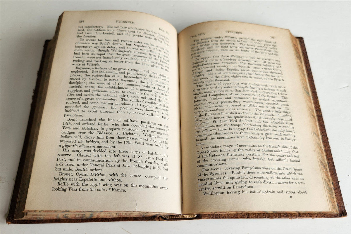 1855 ENGLISH BATTLES & SIEGES in PENINSULA by W. Napier antique PRIZED BINDING