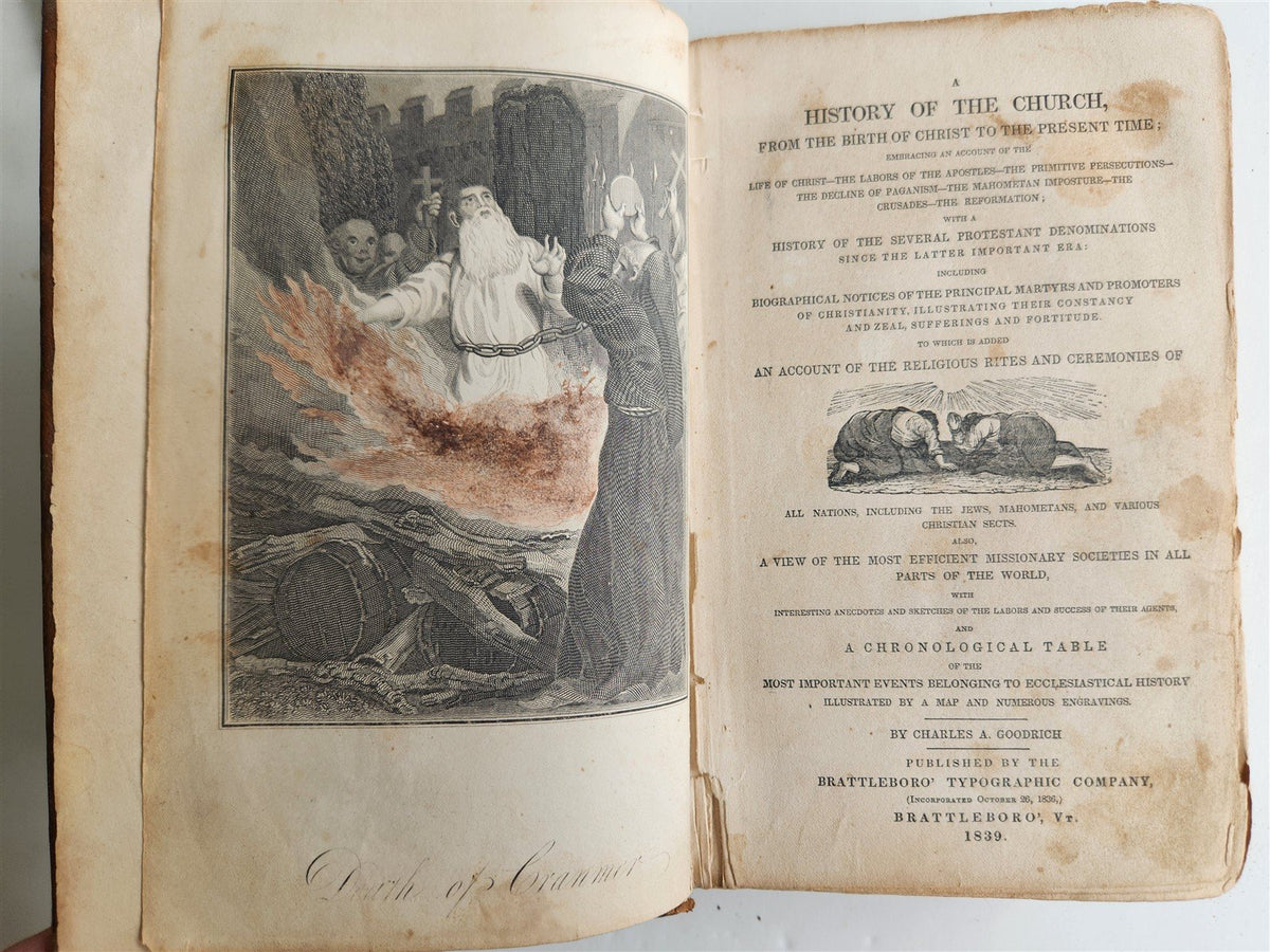 1839 CHURCH HISTORY RELIGIOUS RITES of JEWS MAHOMETANS CHRISTIAN SECTS antique