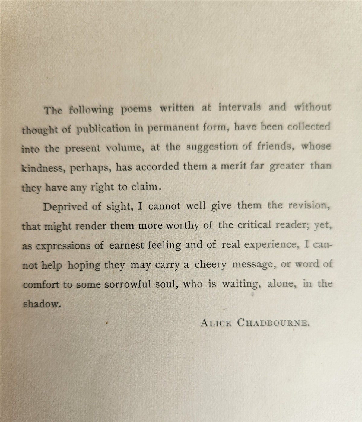 1890 POEMS from YARE by ALICE CHADBOURNE antique POETRY printed in Portland