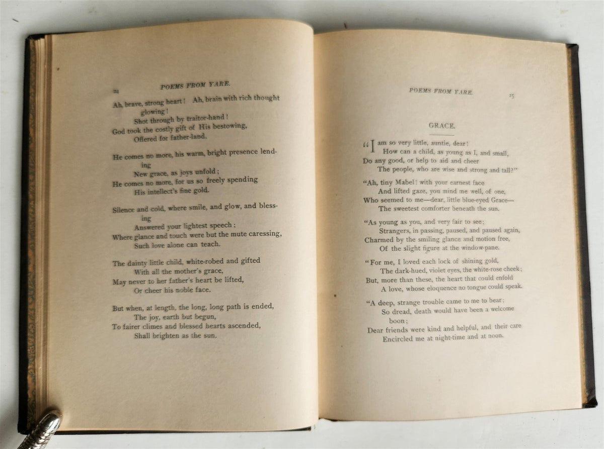 1890 POEMS from YARE by ALICE CHADBOURNE antique POETRY printed in Portland