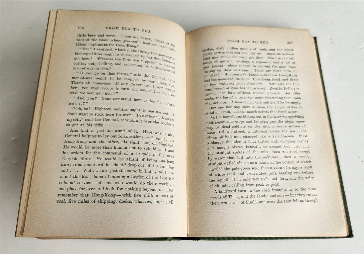 1899 FROM SEA TO SEA letters of travel by RUDYARD KIPLING antique Vol. I