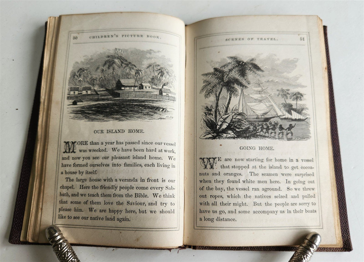 1850s CHILDREN'S PICTURE BOOK ILLUSTRATED antique AMERICANA