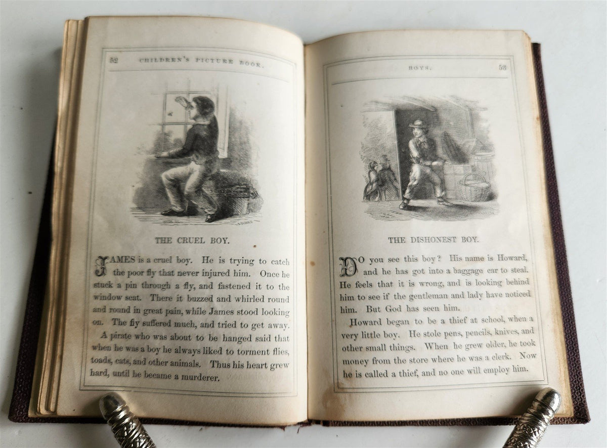 1850s CHILDREN'S PICTURE BOOK ILLUSTRATED antique AMERICANA