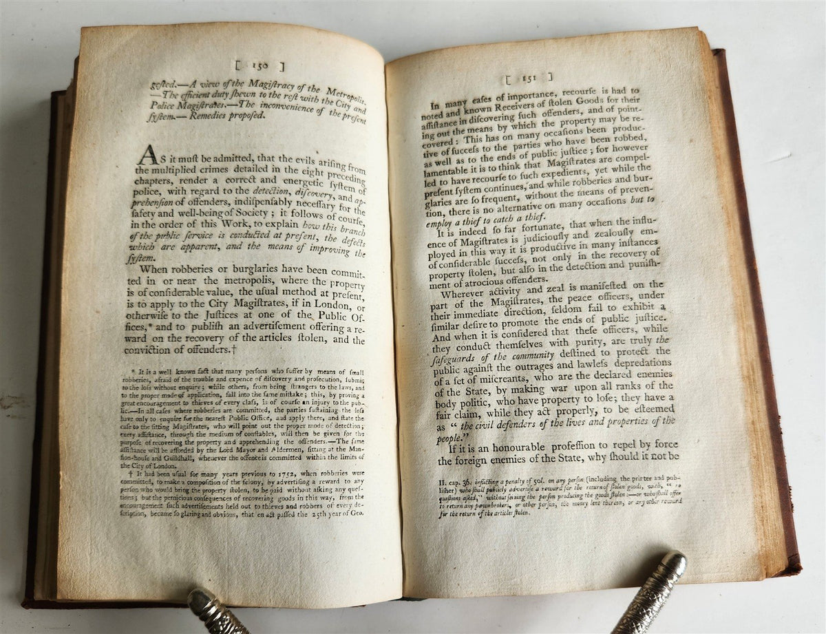 1798 TREATISE on POLICE of LONDON CRIMES & MISDEMEANORS antique 1st AMERICAN ED.