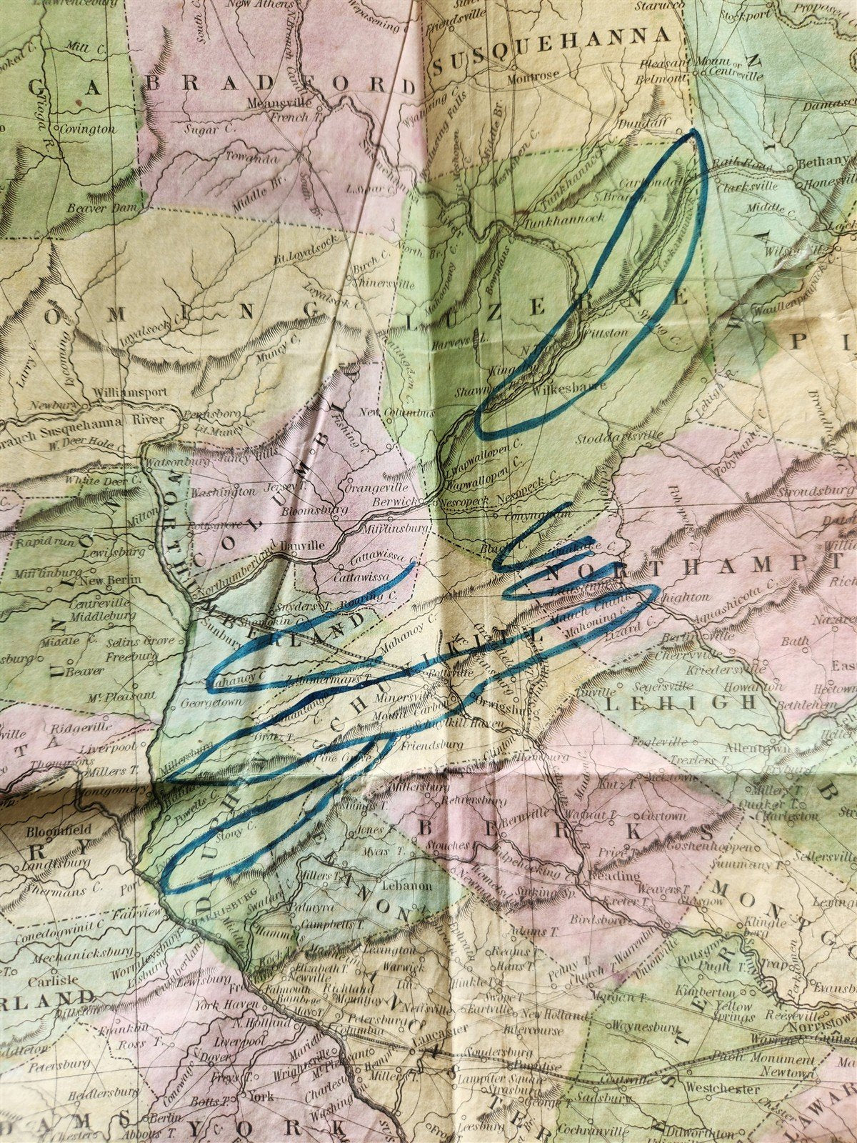 1832 A GAZETTEER of the STATE OF PENNSYLVANIA antique w/ MAP Americana