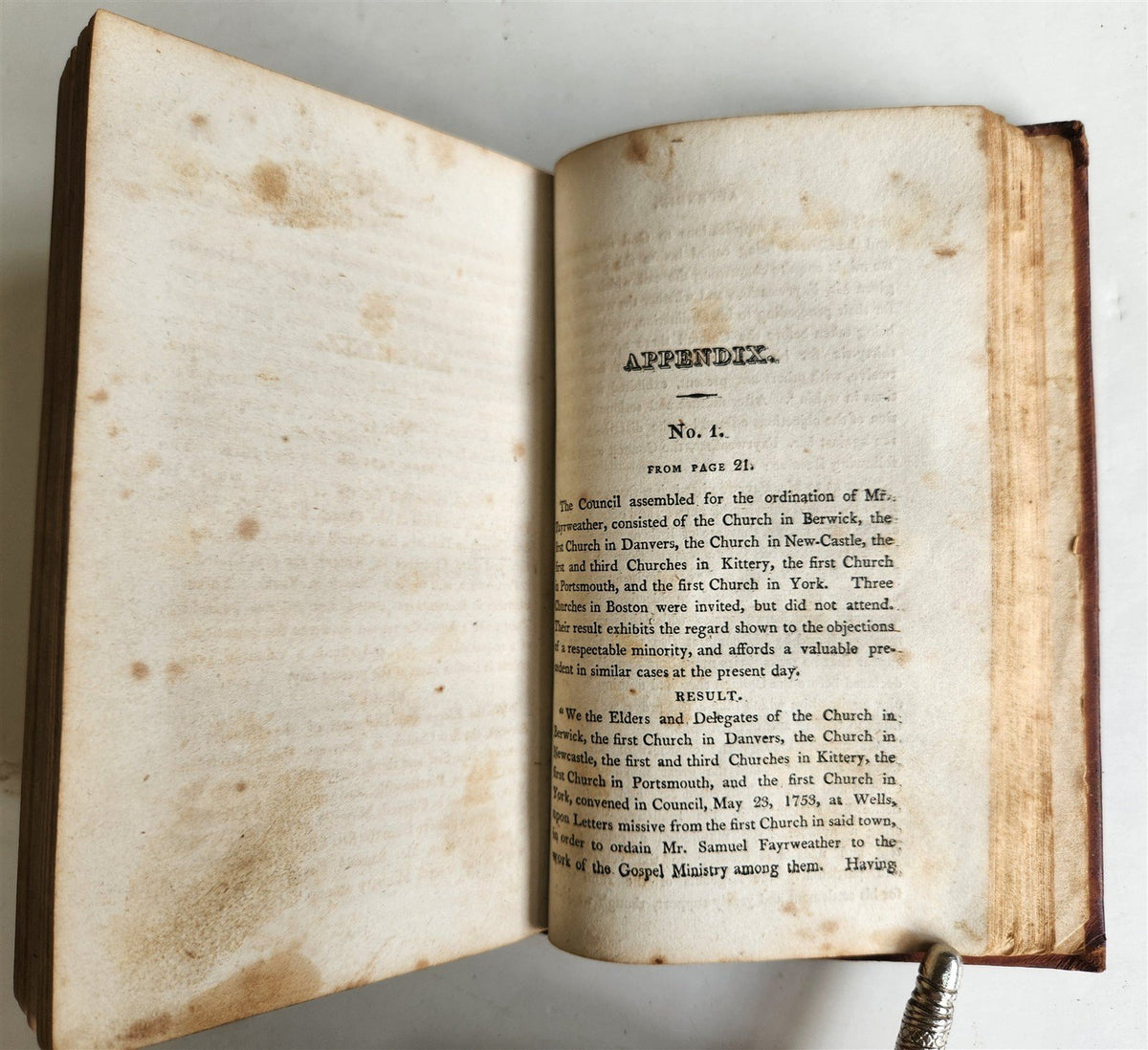 1821 ECCLESIASTICAL HISTORY of STATE of MAINE by J. Greenleaf antique AMERICANA