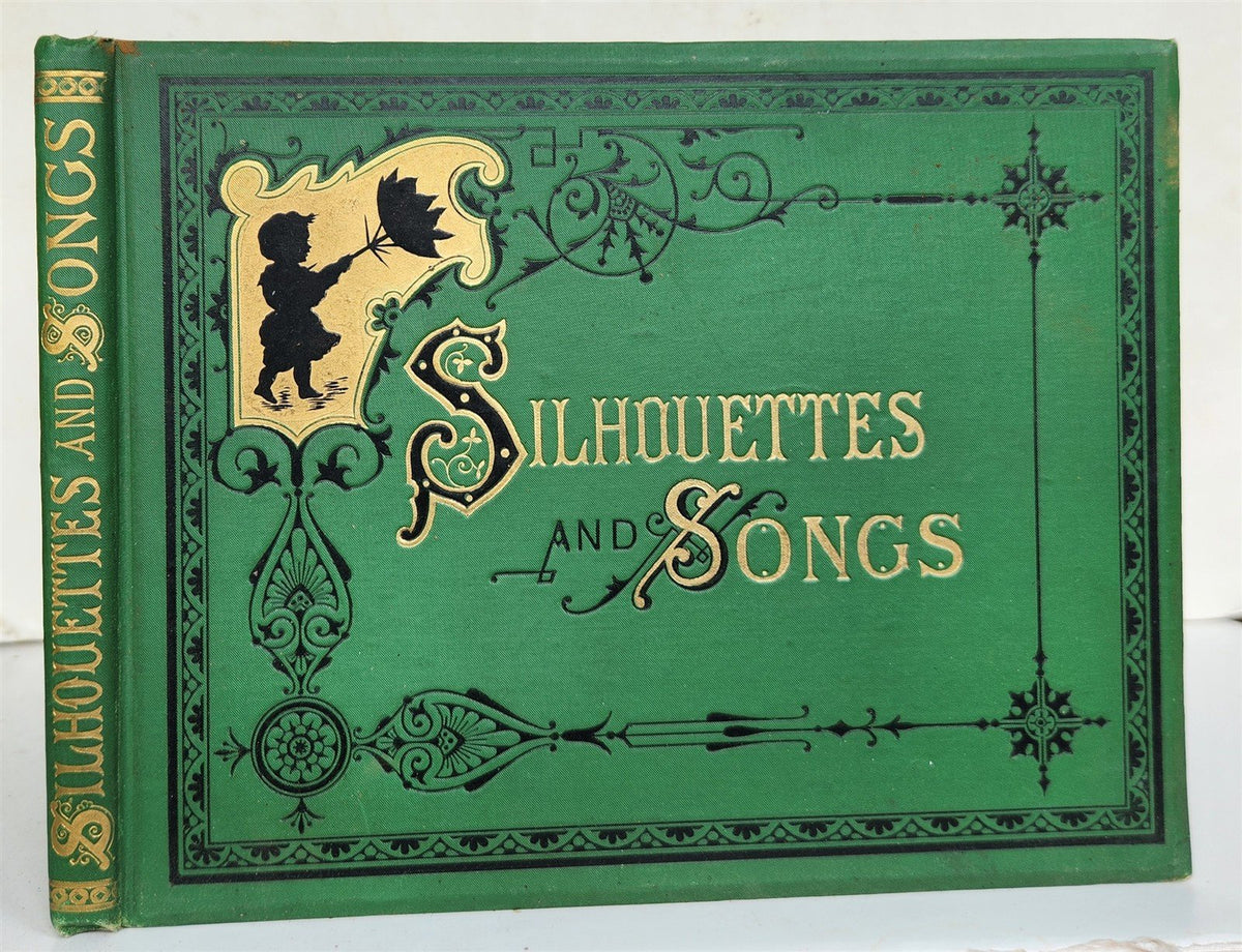 1876 SILHOUETTES & SONGS illustrative of months 12 designs antique ILLUSTRATED