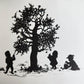 1876 SILHOUETTES & SONGS illustrative of months 12 designs antique ILLUSTRATED