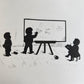 1876 SILHOUETTES & SONGS illustrative of months 12 designs antique ILLUSTRATED