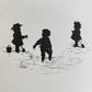 1876 SILHOUETTES & SONGS illustrative of months 12 designs antique ILLUSTRATED