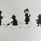 1876 SILHOUETTES & SONGS illustrative of months 12 designs antique ILLUSTRATED
