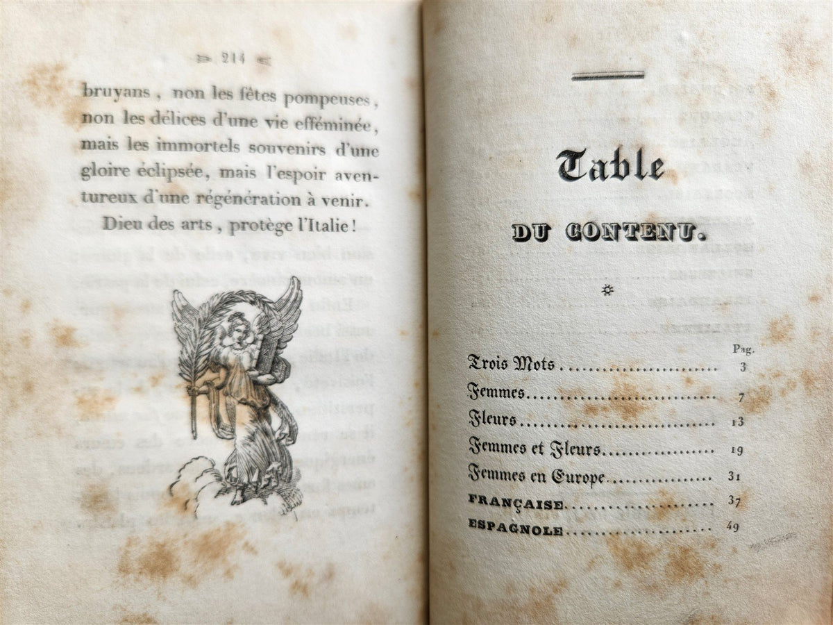 1860s LES FEMMES et LES FLEURS antique ILLUSTRATED in COLOR