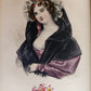 1860s LES FEMMES et LES FLEURS antique ILLUSTRATED in COLOR