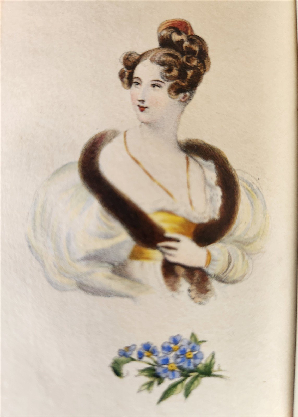 1860s LES FEMMES et LES FLEURS antique ILLUSTRATED in COLOR