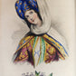 1860s LES FEMMES et LES FLEURS antique ILLUSTRATED in COLOR