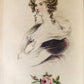 1860s LES FEMMES et LES FLEURS antique ILLUSTRATED in COLOR