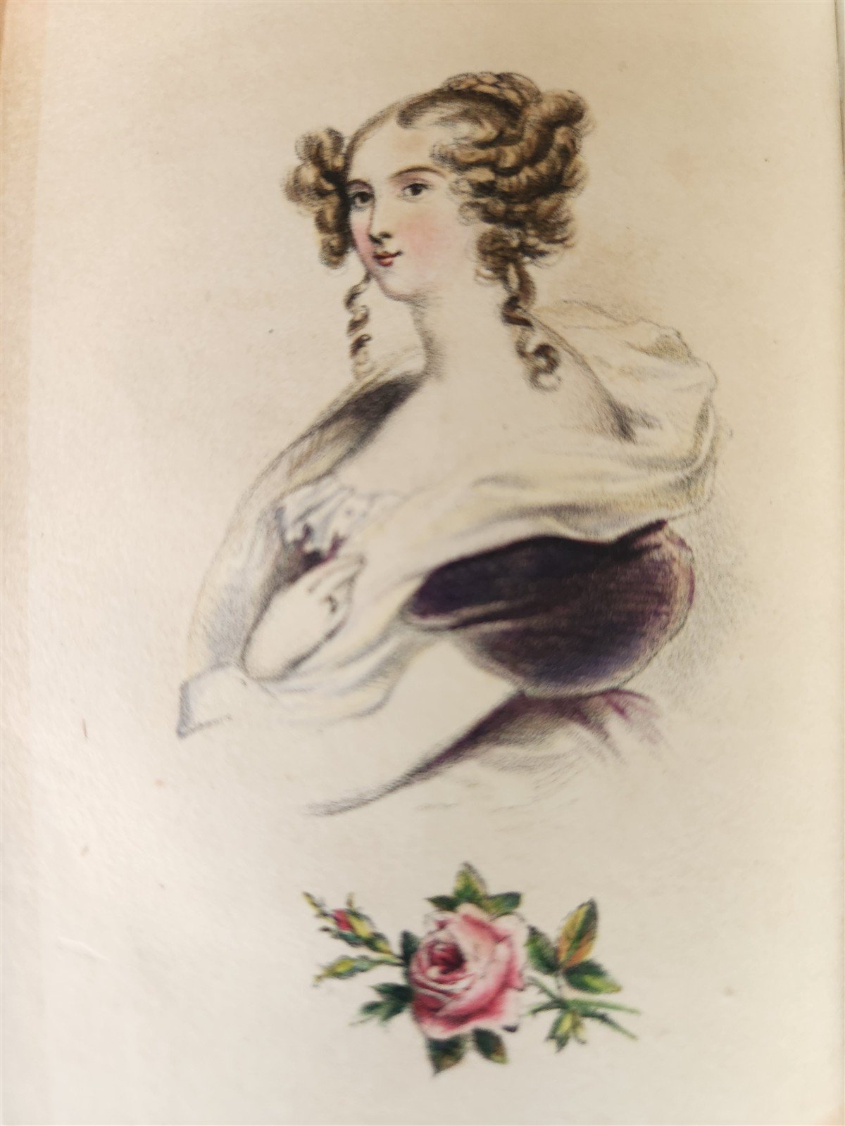 1860s LES FEMMES et LES FLEURS antique ILLUSTRATED in COLOR