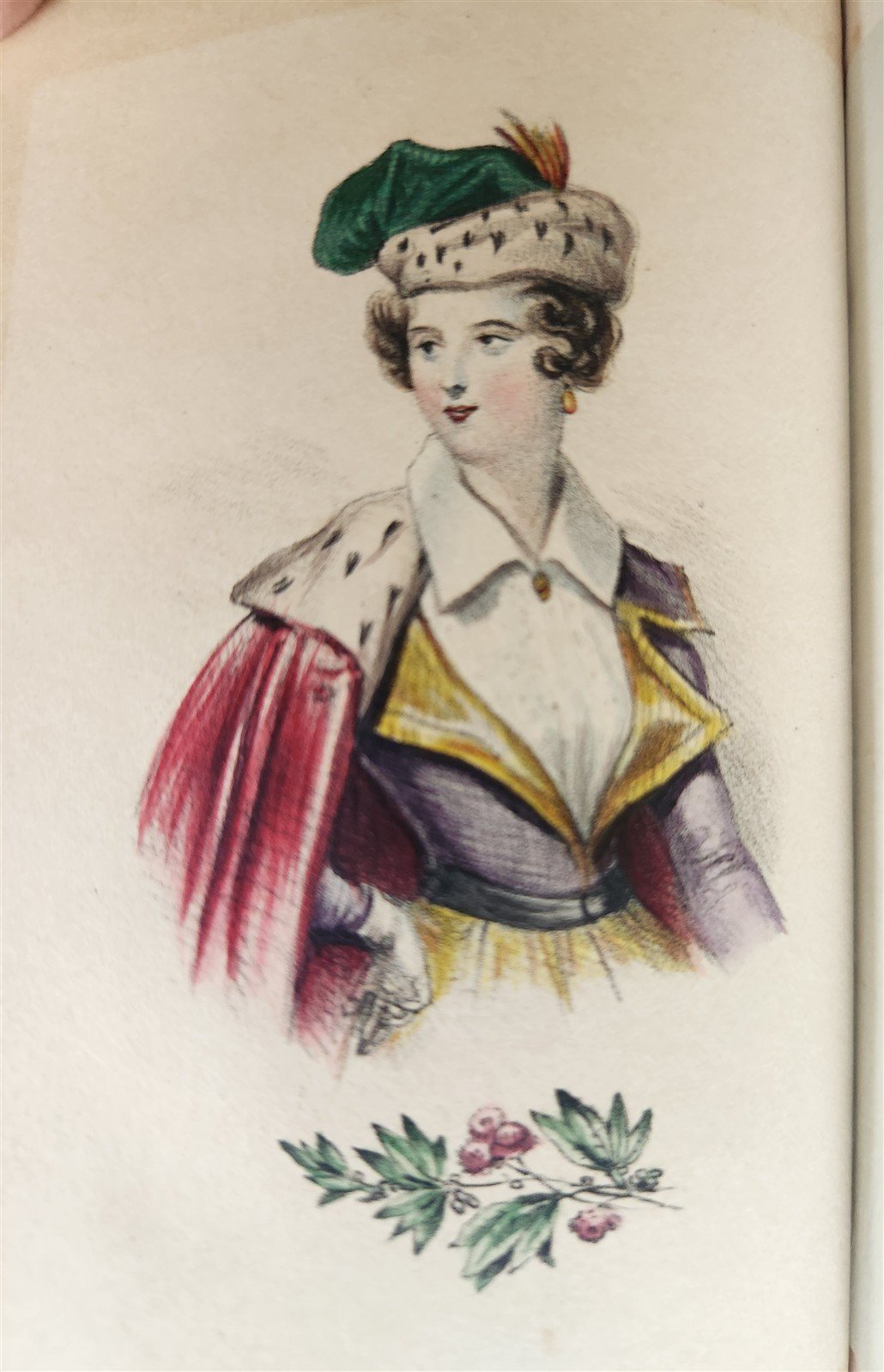 1860s LES FEMMES et LES FLEURS antique ILLUSTRATED in COLOR