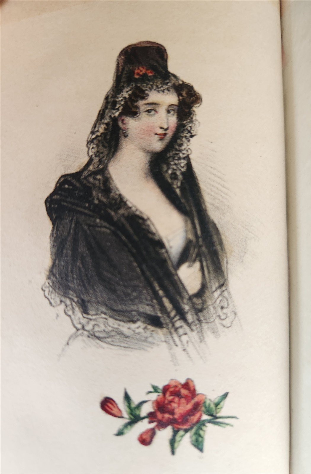 1860s LES FEMMES et LES FLEURS antique ILLUSTRATED in COLOR