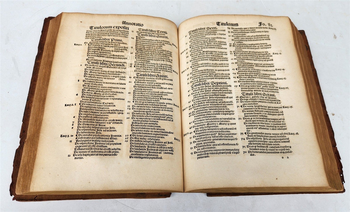 1516 POST-INCUNABULA BIBLE COMMENTARIES by ST. AMBROSE antique