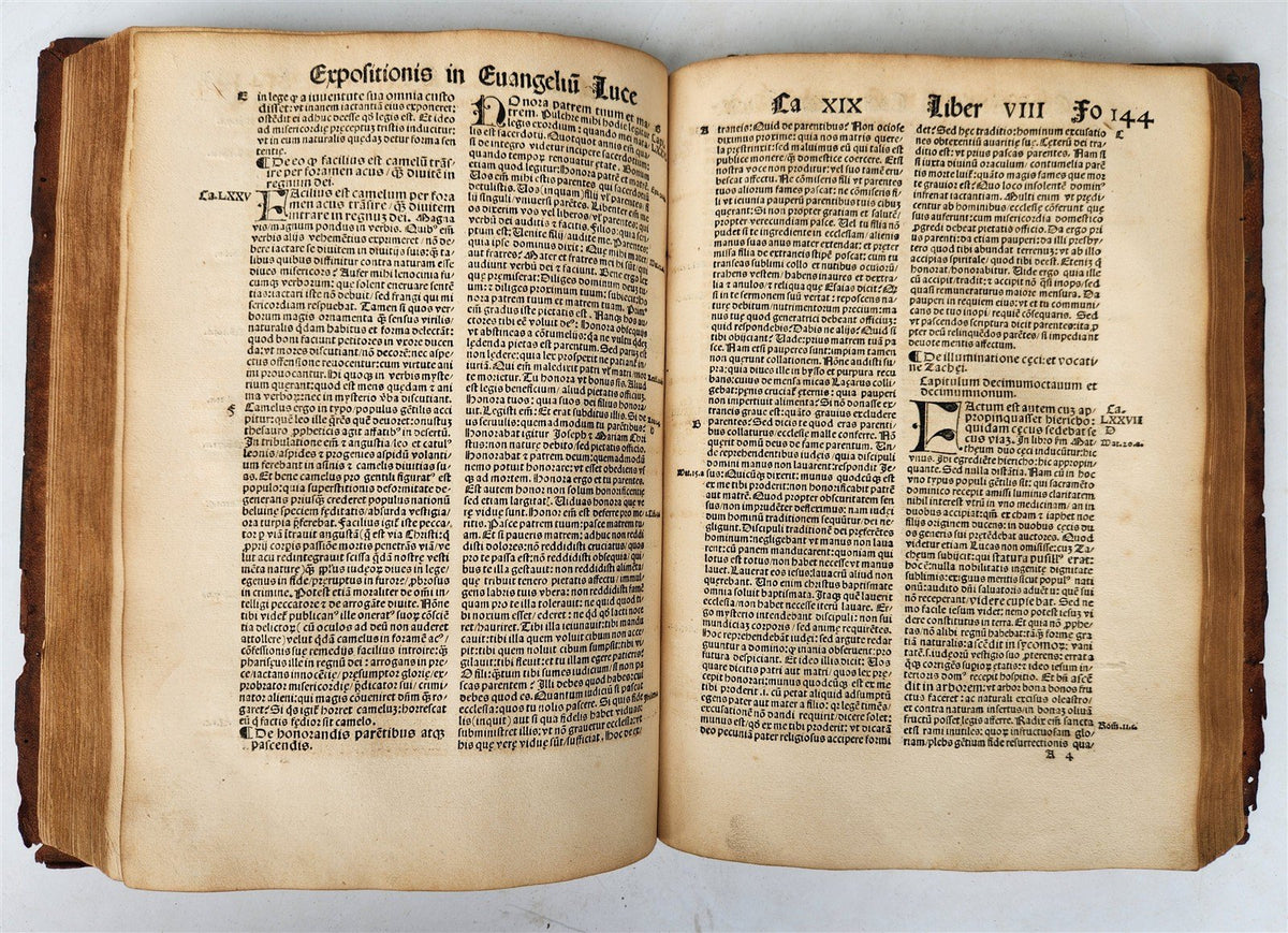 1516 POST-INCUNABULA BIBLE COMMENTARIES by ST. AMBROSE antique