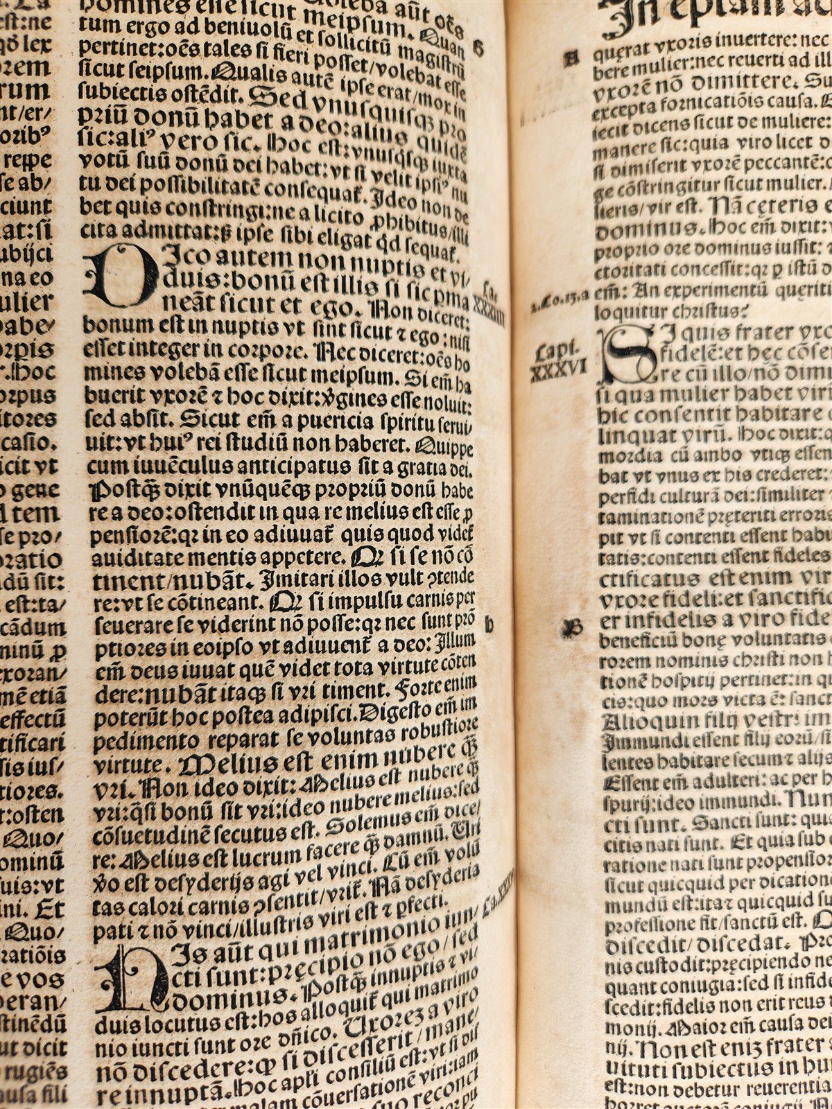 1516 POST-INCUNABULA BIBLE COMMENTARIES by ST. AMBROSE antique