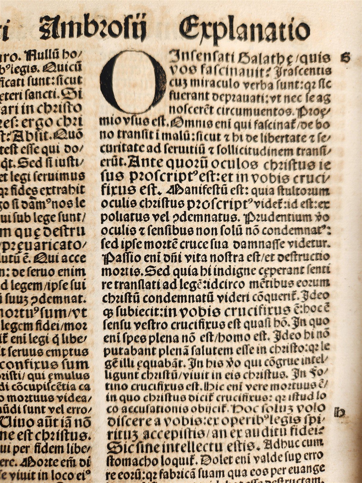 1516 POST-INCUNABULA BIBLE COMMENTARIES by ST. AMBROSE antique