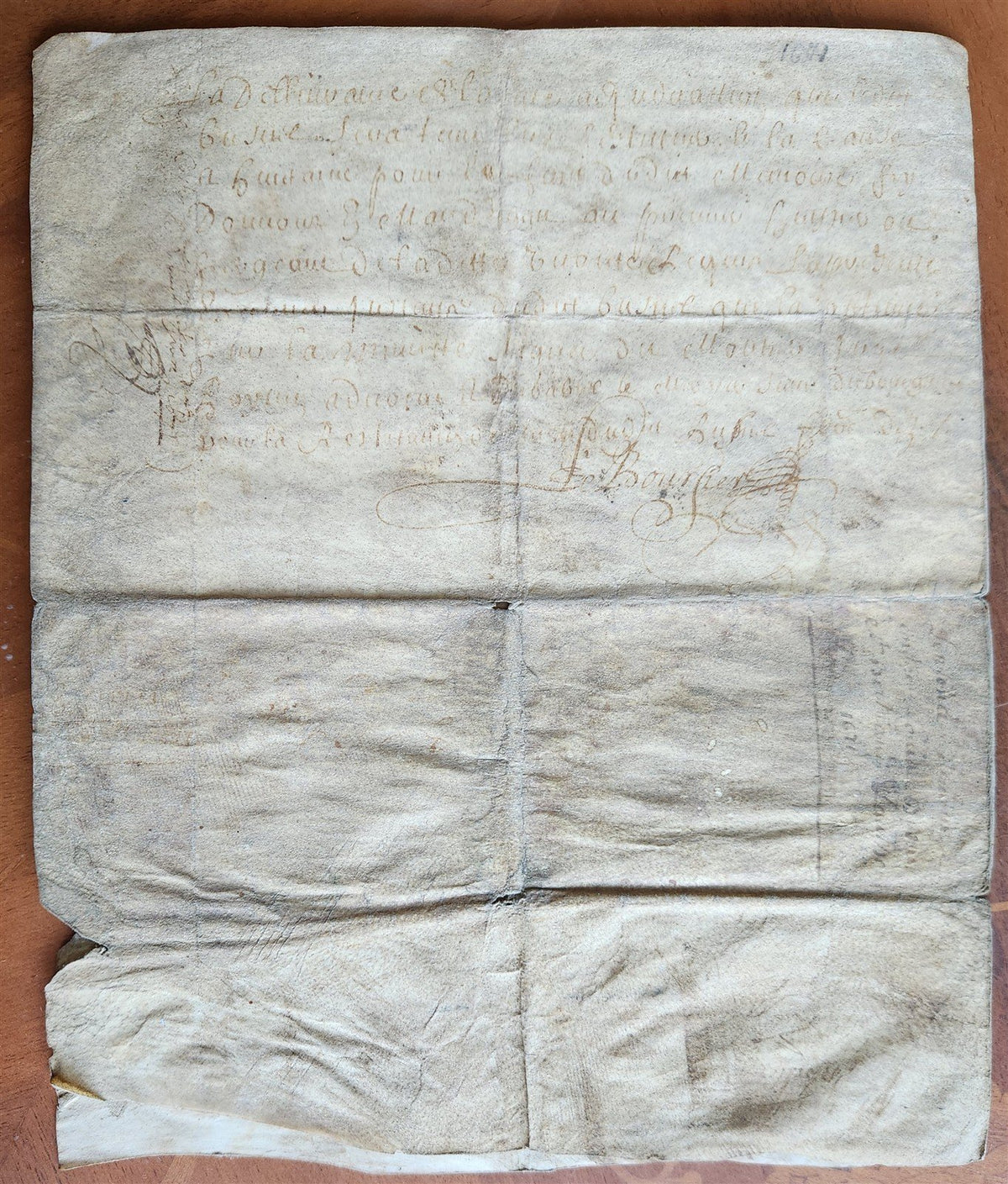 1671 MANUSCRIPT LAW DOCUMENT on VELLUM in FRENCH LANGUAGE antique